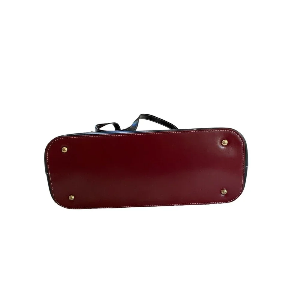 McKlein Serafina Laptop Tote Bag Burgundy Black